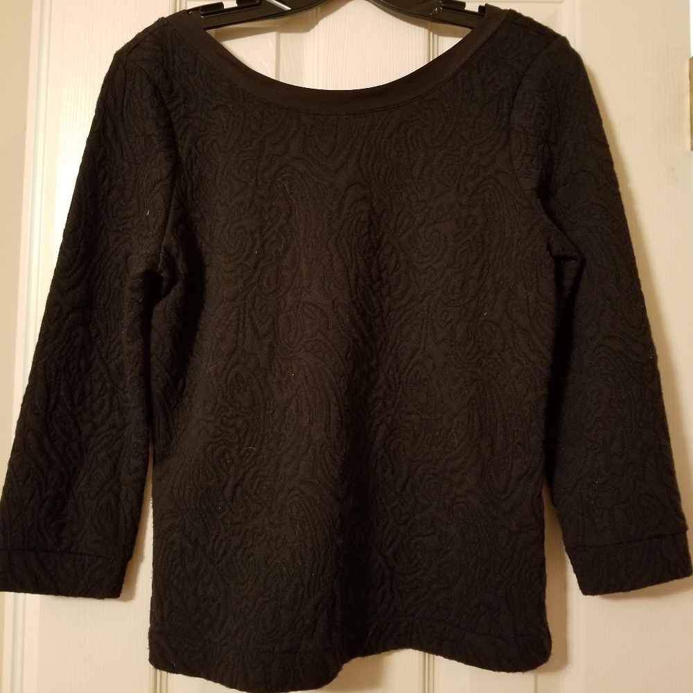 NWOT LS Banana Republic black boatneck sweater